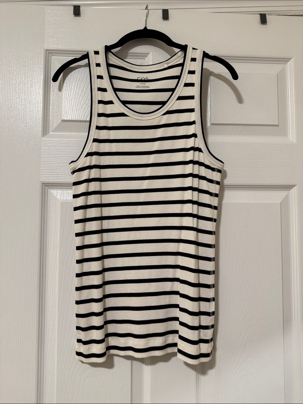 COS Black and White Striped Tank - Cotton Size L
